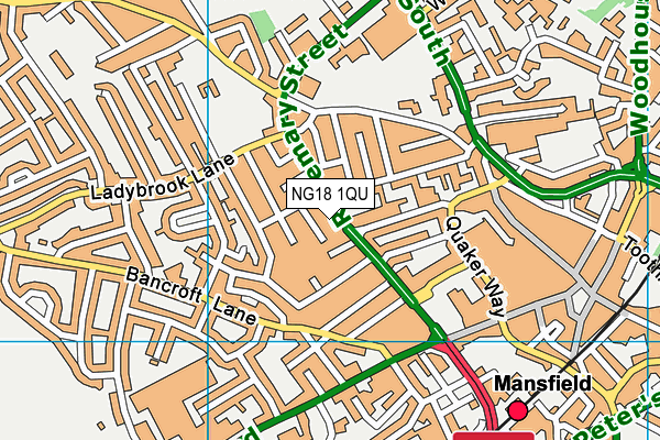 NG18 1QU map - OS VectorMap District (Ordnance Survey)