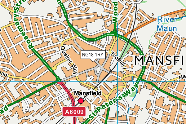 NG18 1RY map - OS VectorMap District (Ordnance Survey)