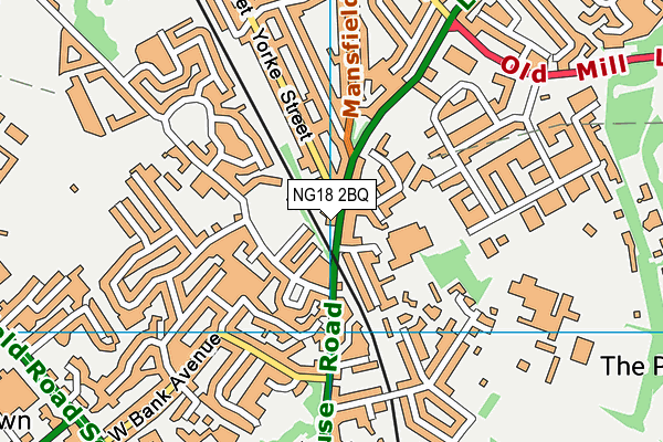 NG18 2BQ map - OS VectorMap District (Ordnance Survey)