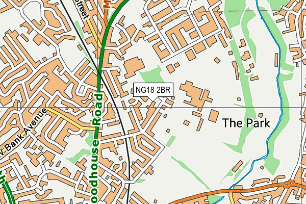 NG18 2BR map - OS VectorMap District (Ordnance Survey)