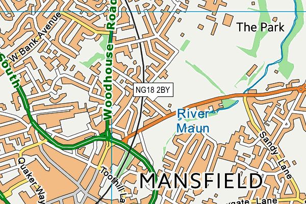 NG18 2BY map - OS VectorMap District (Ordnance Survey)