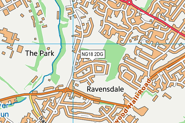 NG18 2DG map - OS VectorMap District (Ordnance Survey)