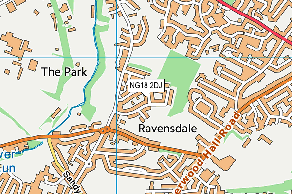 NG18 2DJ map - OS VectorMap District (Ordnance Survey)