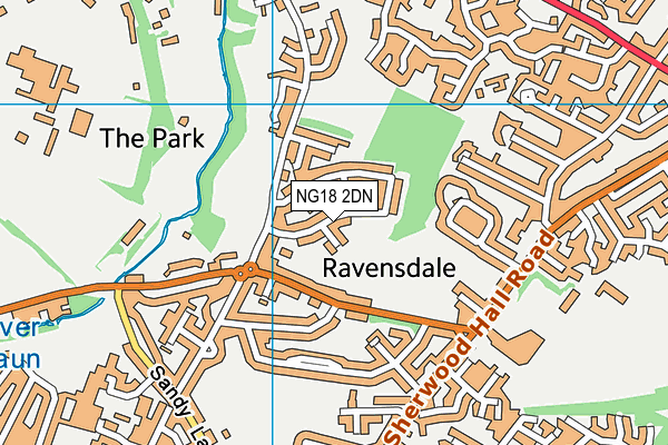 NG18 2DN map - OS VectorMap District (Ordnance Survey)