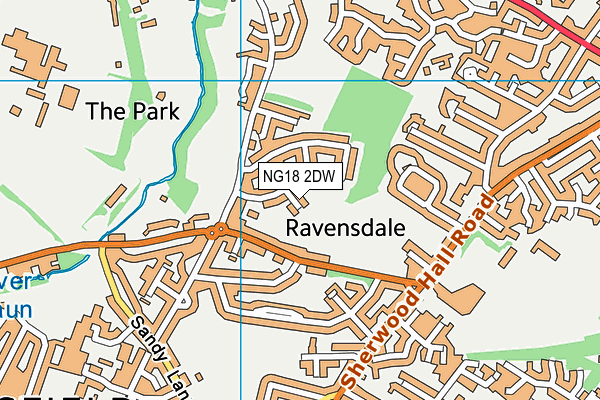 NG18 2DW map - OS VectorMap District (Ordnance Survey)