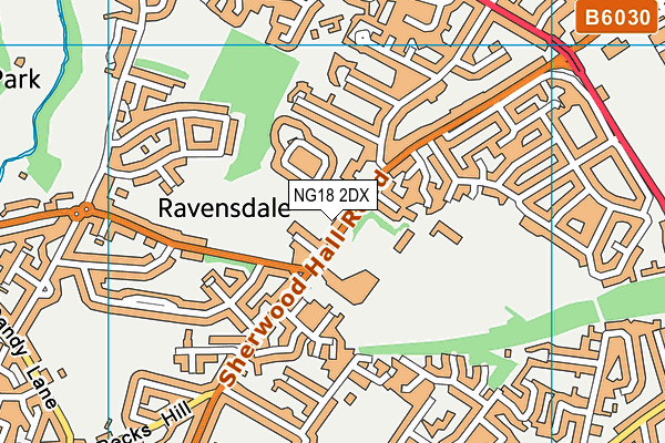 NG18 2DX map - OS VectorMap District (Ordnance Survey)