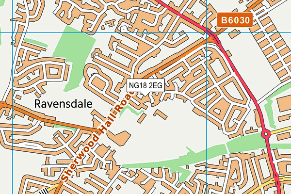 NG18 2EG map - OS VectorMap District (Ordnance Survey)