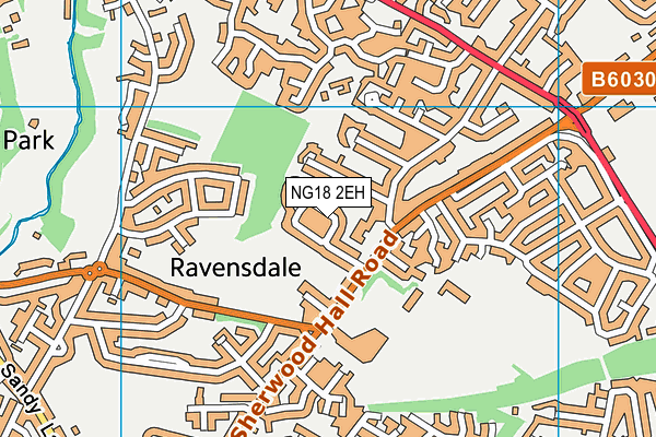 NG18 2EH map - OS VectorMap District (Ordnance Survey)