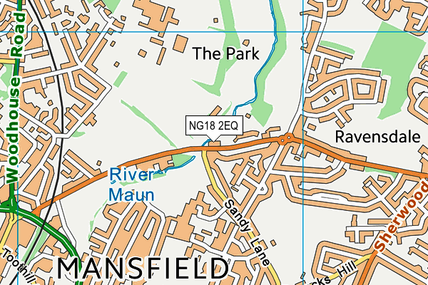 NG18 2EQ map - OS VectorMap District (Ordnance Survey)