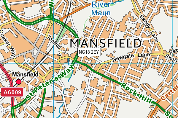 NG18 2EY map - OS VectorMap District (Ordnance Survey)