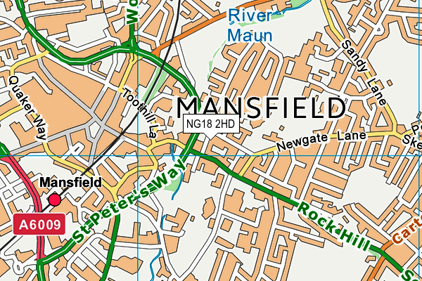 NG18 2HD map - OS VectorMap District (Ordnance Survey)