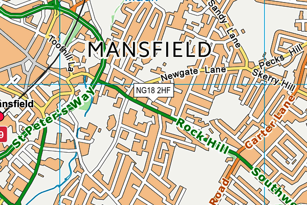 NG18 2HF map - OS VectorMap District (Ordnance Survey)