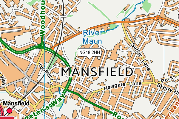 NG18 2HH map - OS VectorMap District (Ordnance Survey)