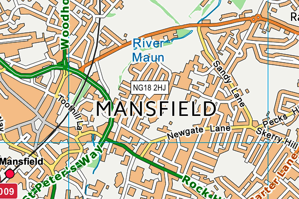 NG18 2HJ map - OS VectorMap District (Ordnance Survey)