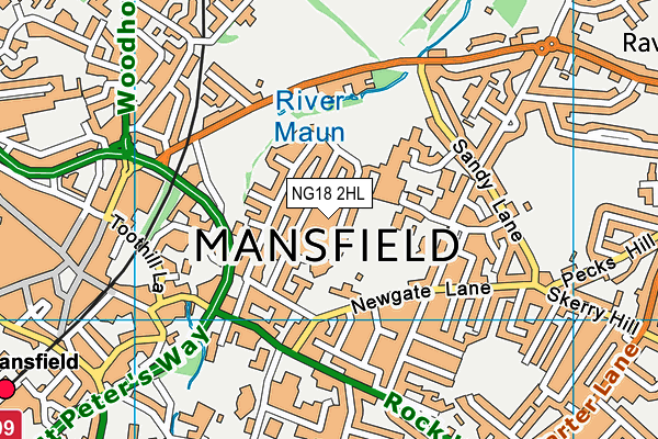 NG18 2HL map - OS VectorMap District (Ordnance Survey)