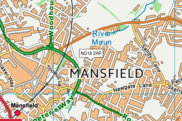 NG18 2HP map - OS VectorMap District (Ordnance Survey)