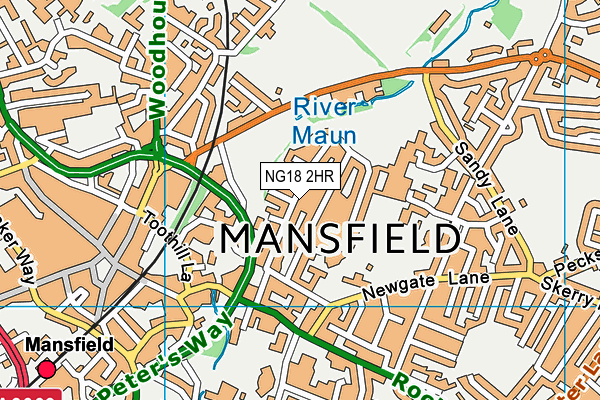 NG18 2HR map - OS VectorMap District (Ordnance Survey)