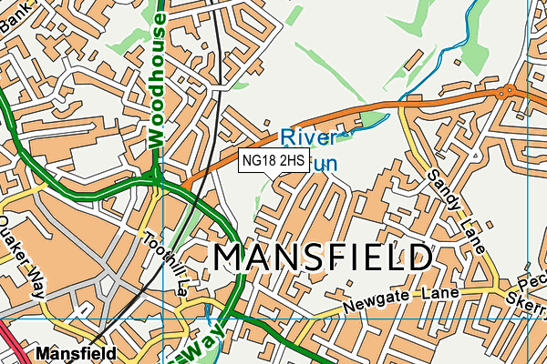 NG18 2HS map - OS VectorMap District (Ordnance Survey)