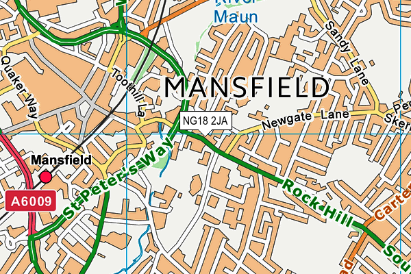 NG18 2JA map - OS VectorMap District (Ordnance Survey)