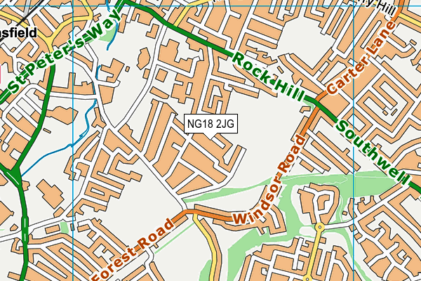 NG18 2JG map - OS VectorMap District (Ordnance Survey)