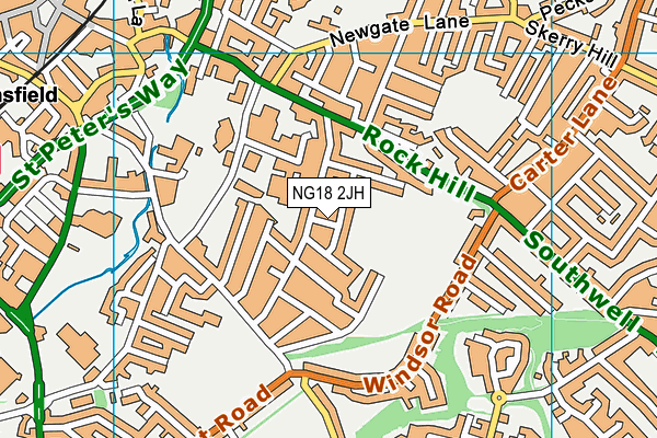 NG18 2JH map - OS VectorMap District (Ordnance Survey)