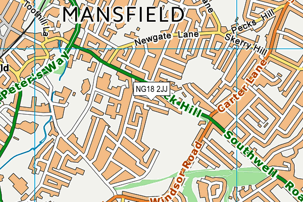 NG18 2JJ map - OS VectorMap District (Ordnance Survey)