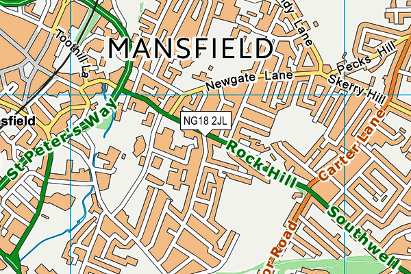 NG18 2JL map - OS VectorMap District (Ordnance Survey)