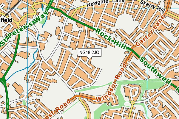NG18 2JQ map - OS VectorMap District (Ordnance Survey)