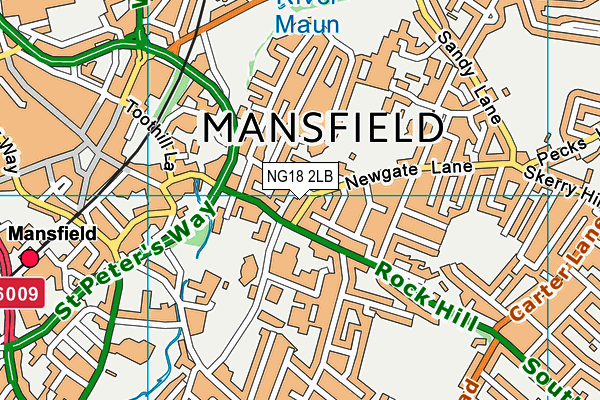 Mansfield Primary Academy map (NG18 2LB) - OS VectorMap District (Ordnance Survey)
