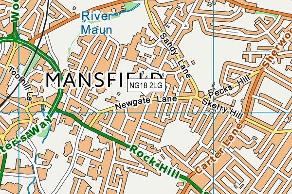 NG18 2LG map - OS VectorMap District (Ordnance Survey)