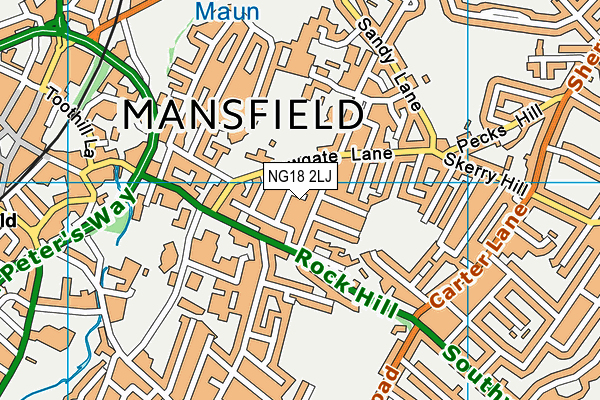 NG18 2LJ map - OS VectorMap District (Ordnance Survey)