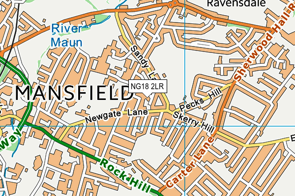 NG18 2LR map - OS VectorMap District (Ordnance Survey)