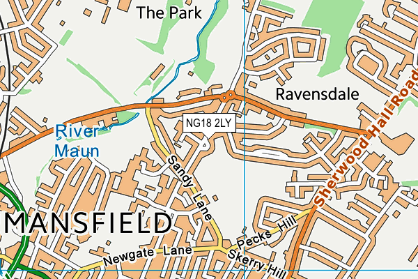 NG18 2LY map - OS VectorMap District (Ordnance Survey)