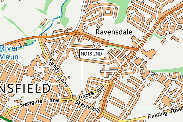 NG18 2ND map - OS VectorMap District (Ordnance Survey)