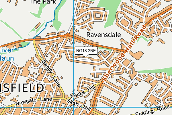 NG18 2NE map - OS VectorMap District (Ordnance Survey)