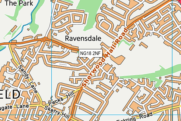 NG18 2NF map - OS VectorMap District (Ordnance Survey)