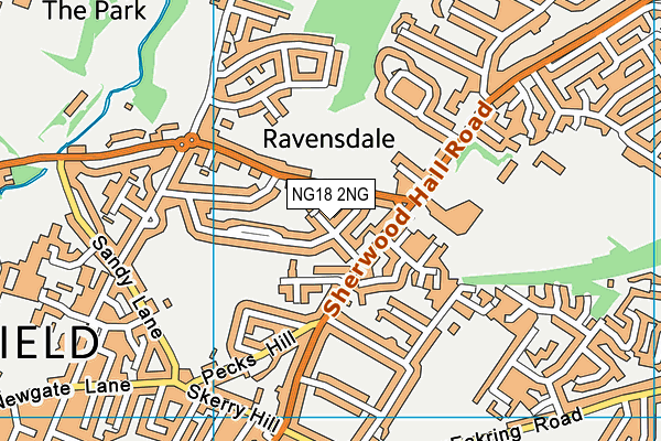 NG18 2NG map - OS VectorMap District (Ordnance Survey)