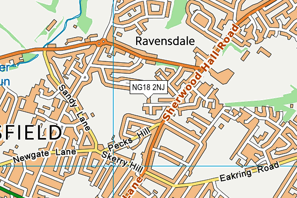 NG18 2NJ map - OS VectorMap District (Ordnance Survey)