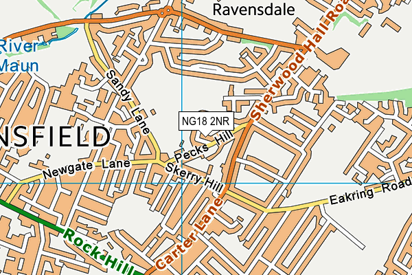 NG18 2NR map - OS VectorMap District (Ordnance Survey)