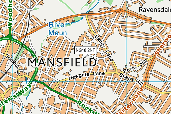 NG18 2NT map - OS VectorMap District (Ordnance Survey)