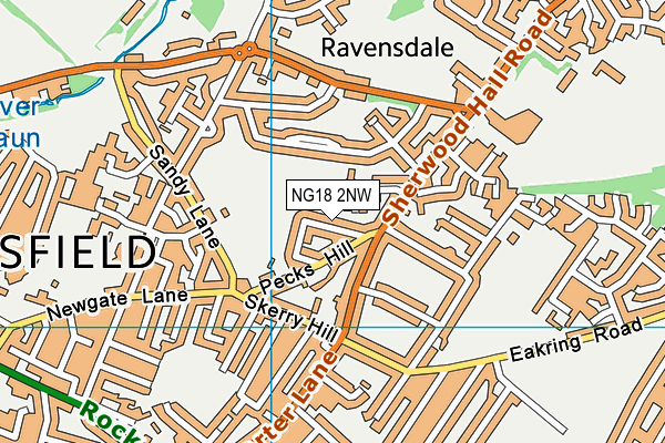 NG18 2NW map - OS VectorMap District (Ordnance Survey)