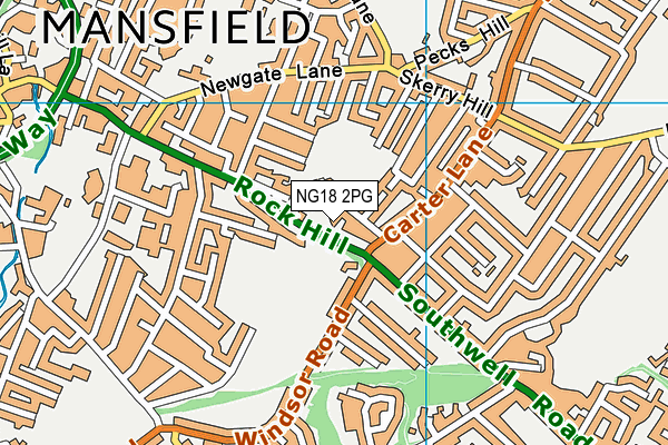 NG18 2PG map - OS VectorMap District (Ordnance Survey)