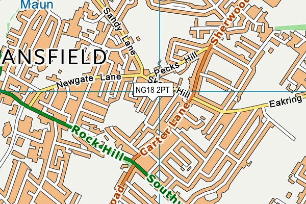 NG18 2PT map - OS VectorMap District (Ordnance Survey)