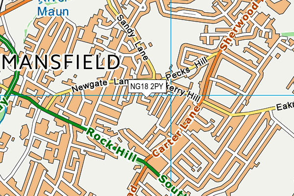 NG18 2PY map - OS VectorMap District (Ordnance Survey)