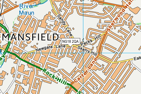 NG18 2QA map - OS VectorMap District (Ordnance Survey)