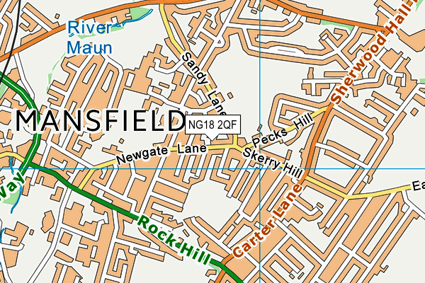 NG18 2QF map - OS VectorMap District (Ordnance Survey)