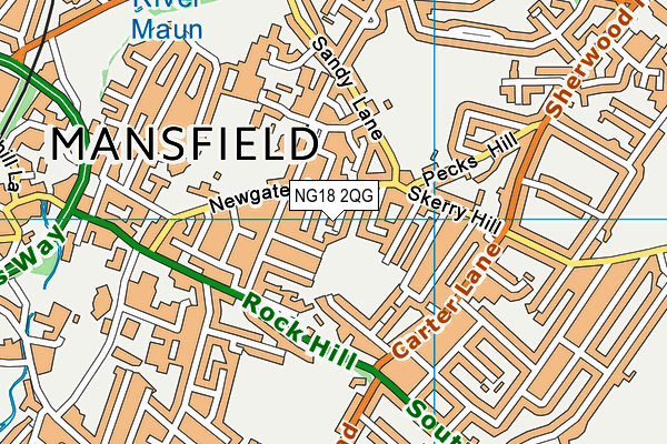 NG18 2QG map - OS VectorMap District (Ordnance Survey)