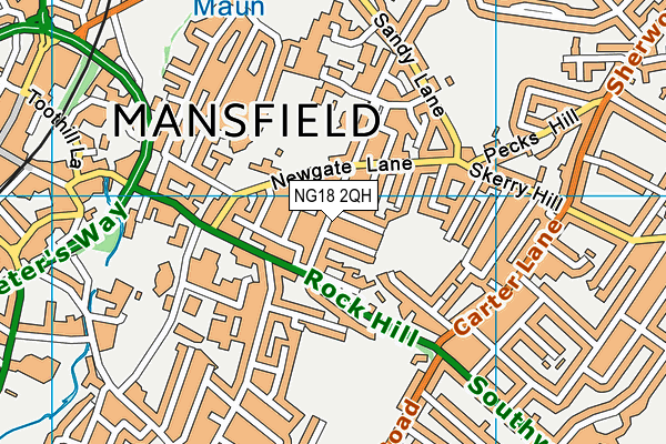 NG18 2QH map - OS VectorMap District (Ordnance Survey)