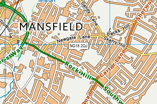 NG18 2QJ map - OS VectorMap District (Ordnance Survey)