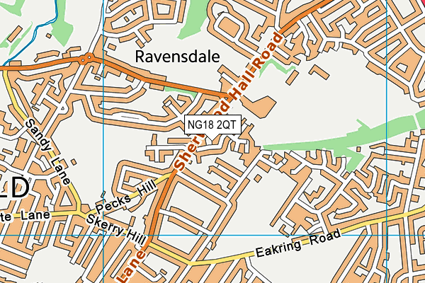 NG18 2QT map - OS VectorMap District (Ordnance Survey)